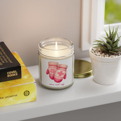 Warm and Cozy Mittens Scented Candles, Coconut Apricot Wax (4oz, 9oz)