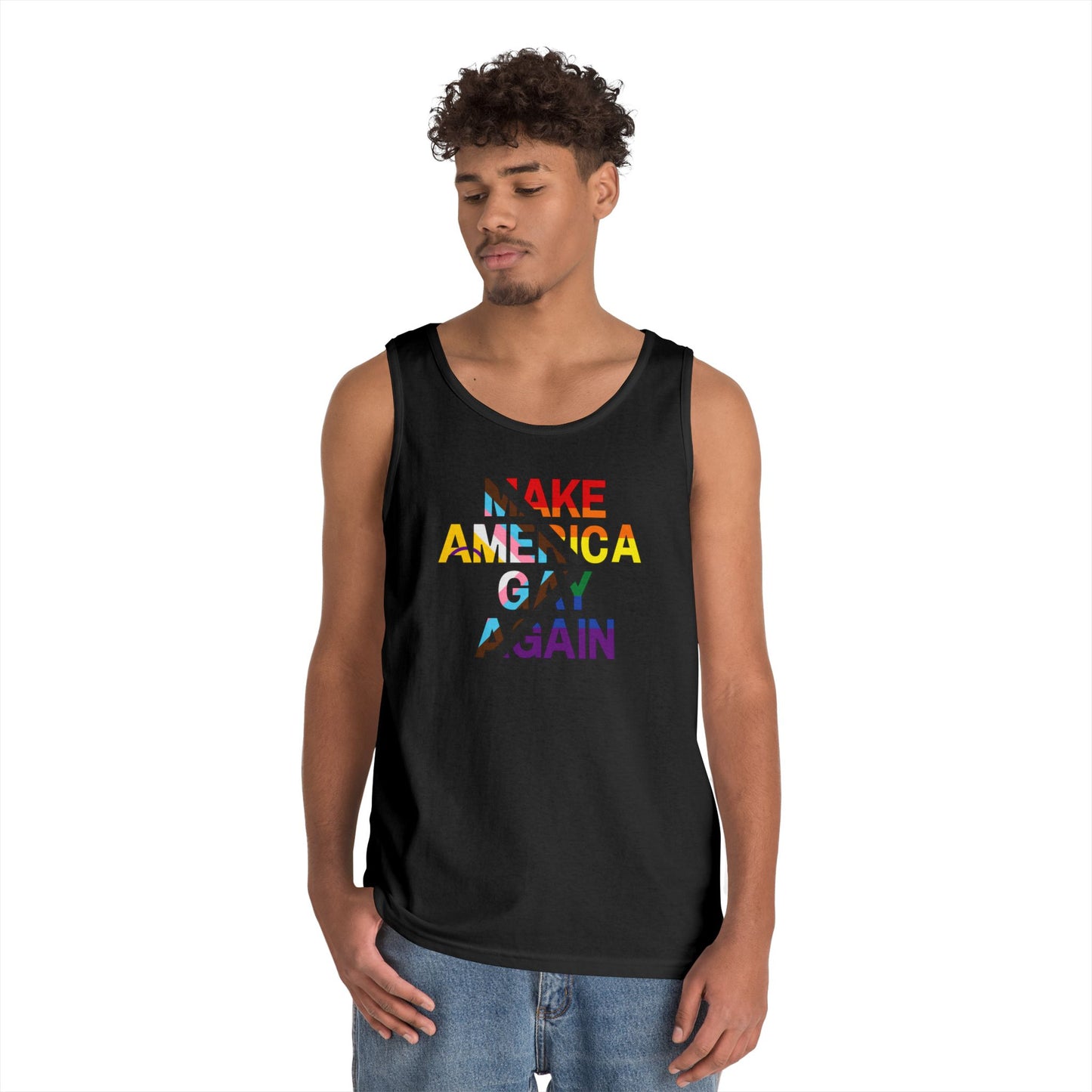 MAGA Make America Gay Again Unisex Heavy Cotton Tank Top
