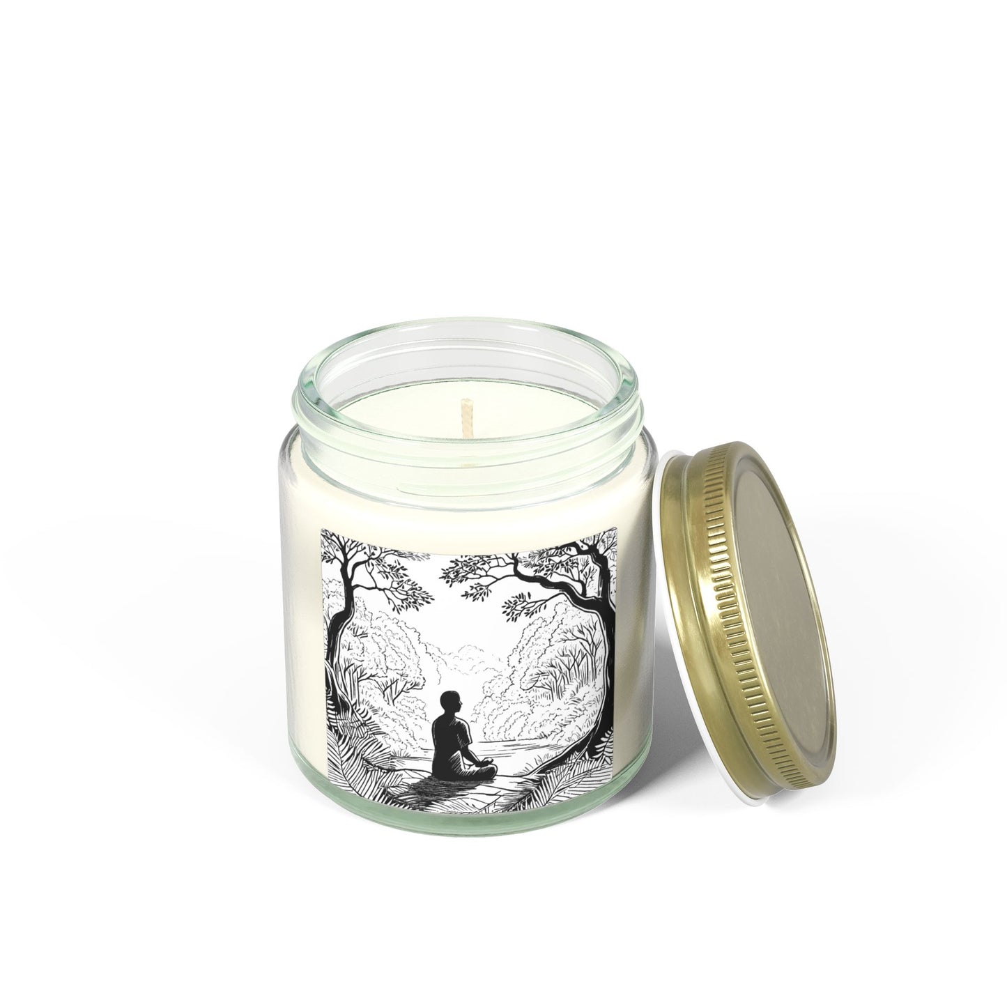 Forest Meditation Scented Candles, Coconut Apricot Wax (4oz, 9oz)