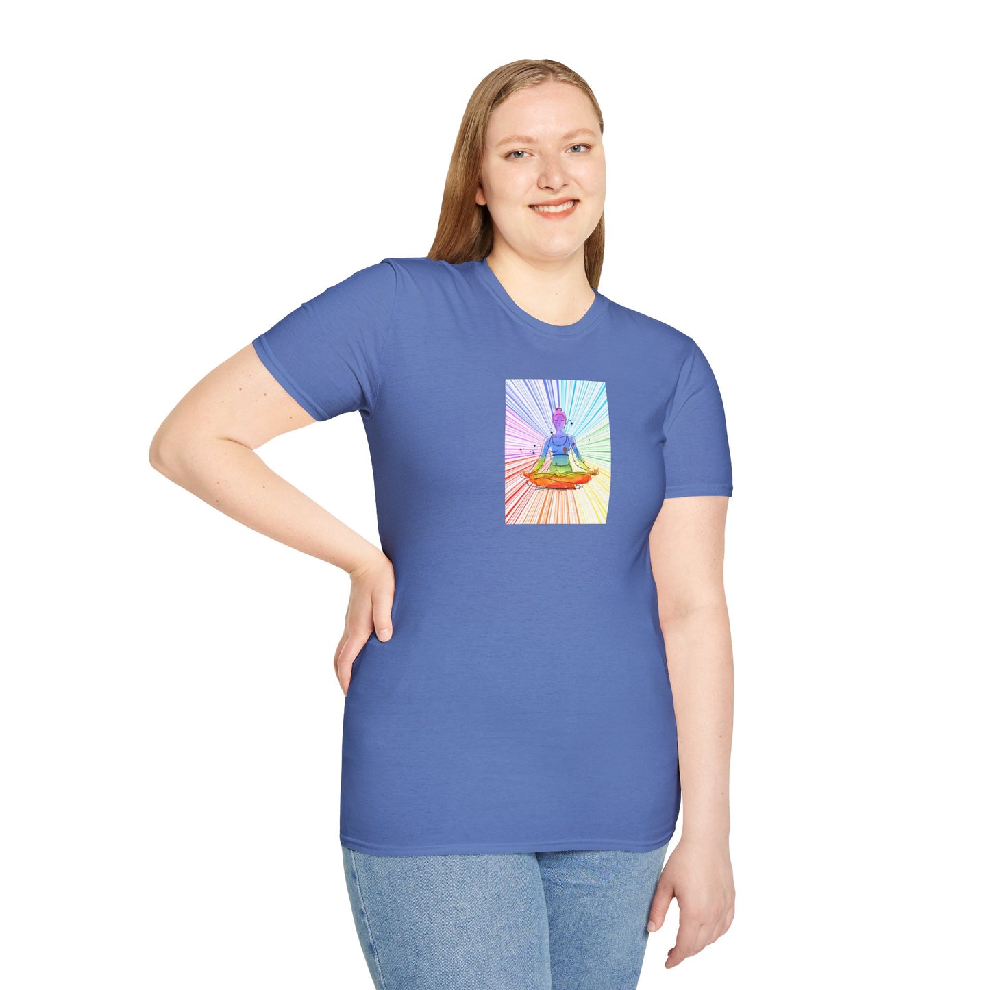 Fractal Rainbow Yoga Unisex Softstyle T-Shirt