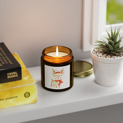 Reindeer Scented Candles, Coconut Apricot Wax (4oz, 9oz)