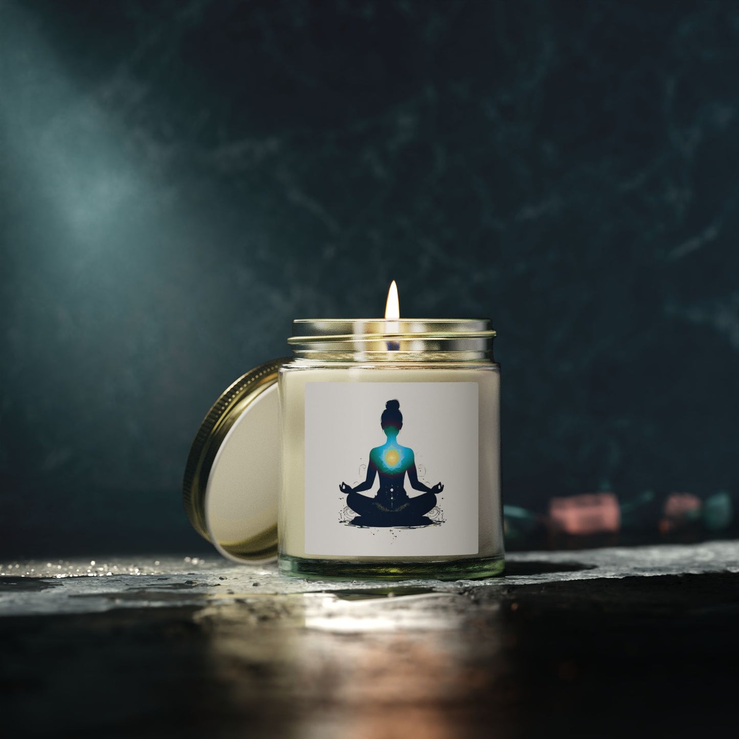 Heart of Yoga Scented Candles, Coconut Apricot Wax (4oz, 9oz)