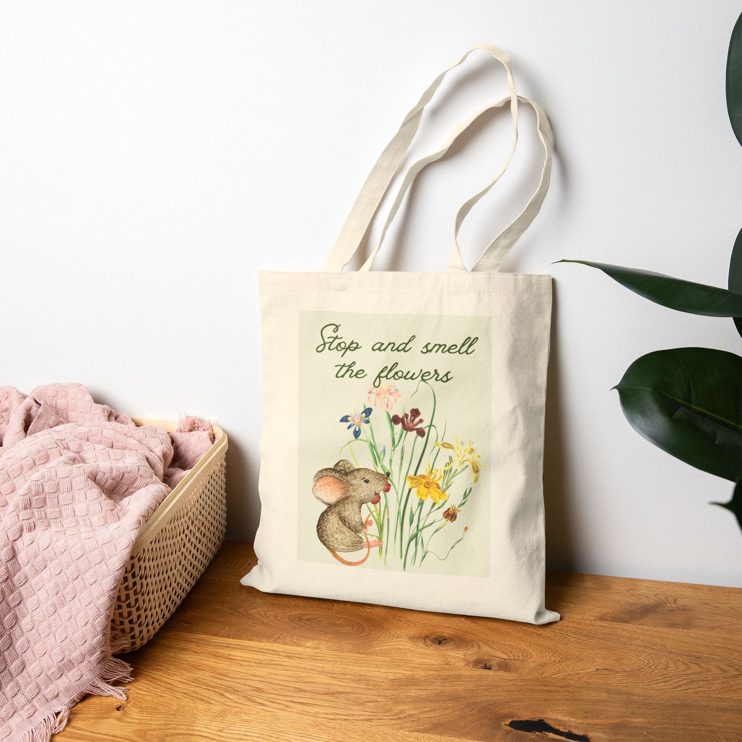 Stop And Smell the Flowers Cotton Canvas Tote Bag