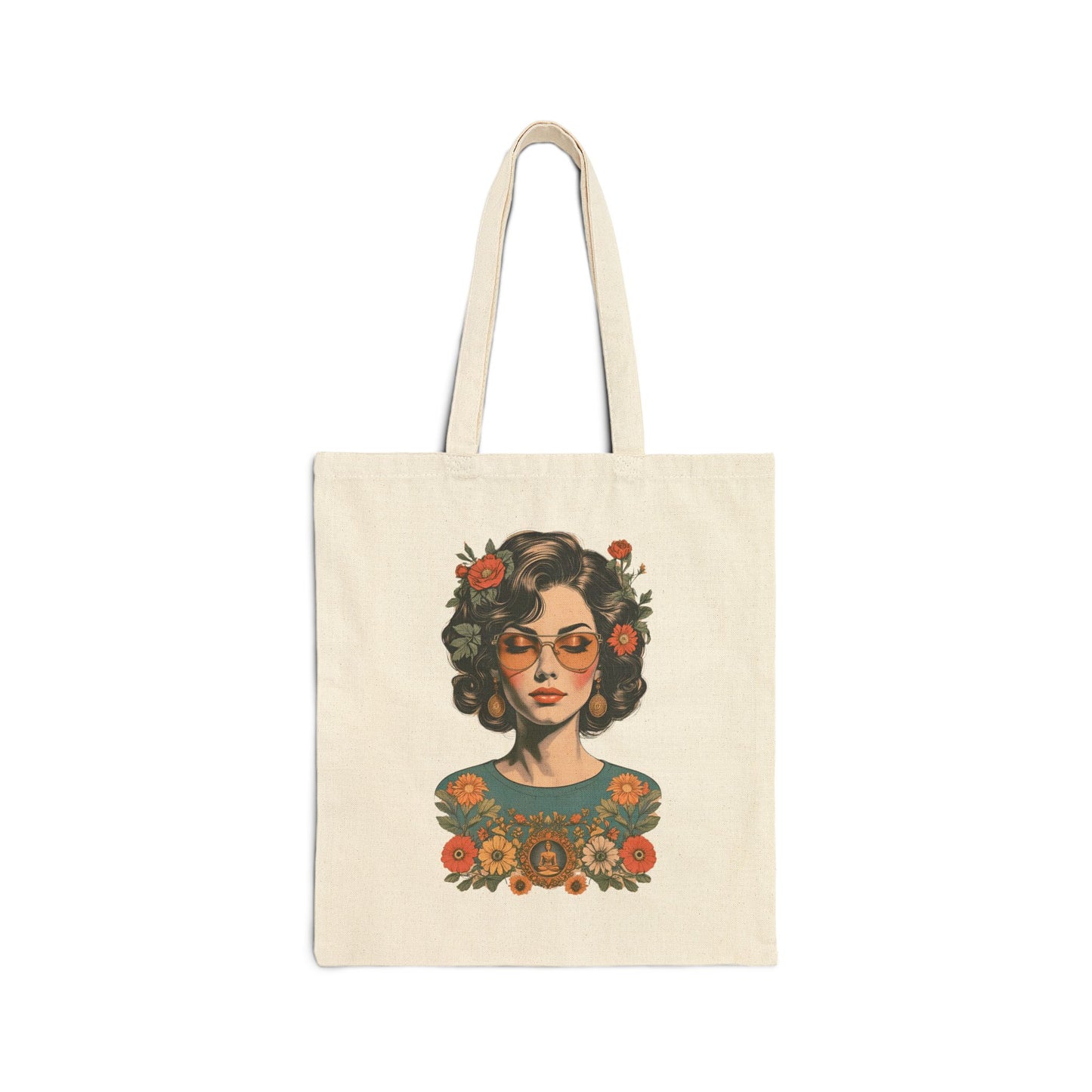 Yoga Girl Cotton Canvas Tote Bag
