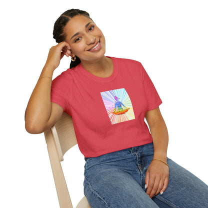 Fractal Rainbow Yoga Unisex Softstyle T-Shirt