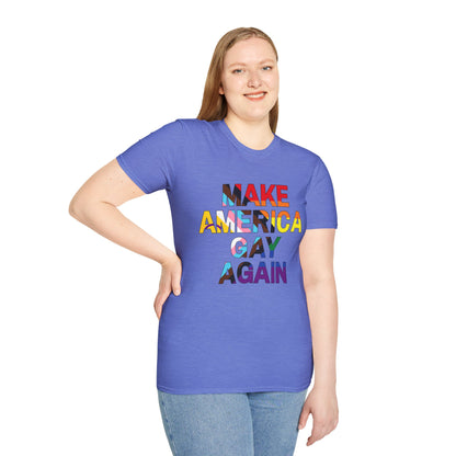 MAGA Make America Gay Again Pride Unisex Softstyle T-Shirt