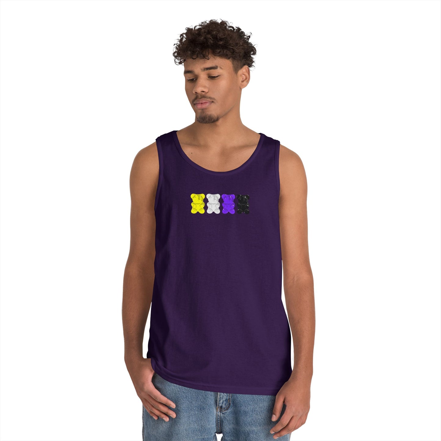 Nonbinary Pride Gummy Bears Unisex Heavy Cotton Tank Top