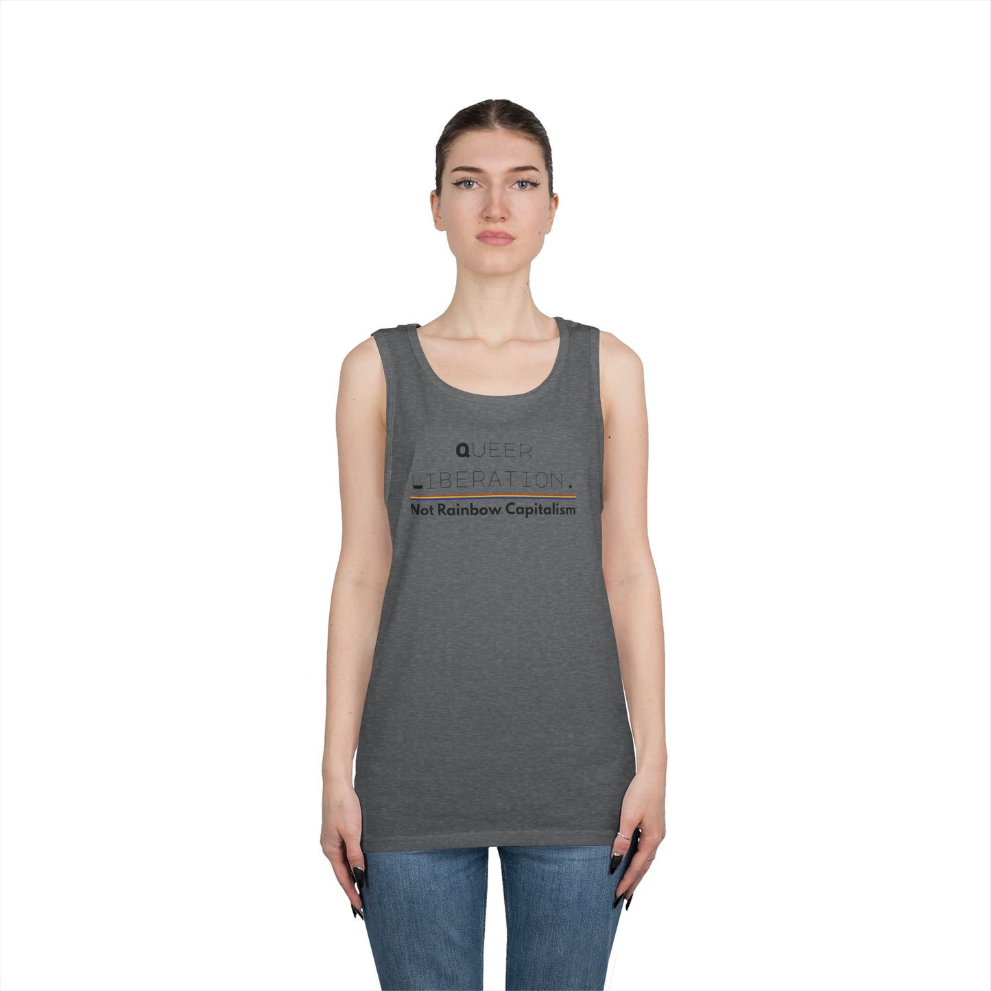 Queer Liberation Not Rainbow Capitalism Unisex Heavy Cotton Tank Top