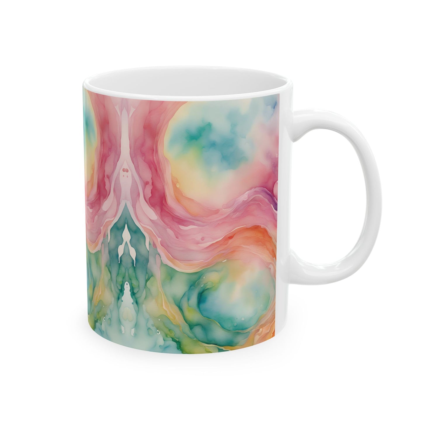 Watercolor Swirls Ceramic Mug, (11oz, 15oz)