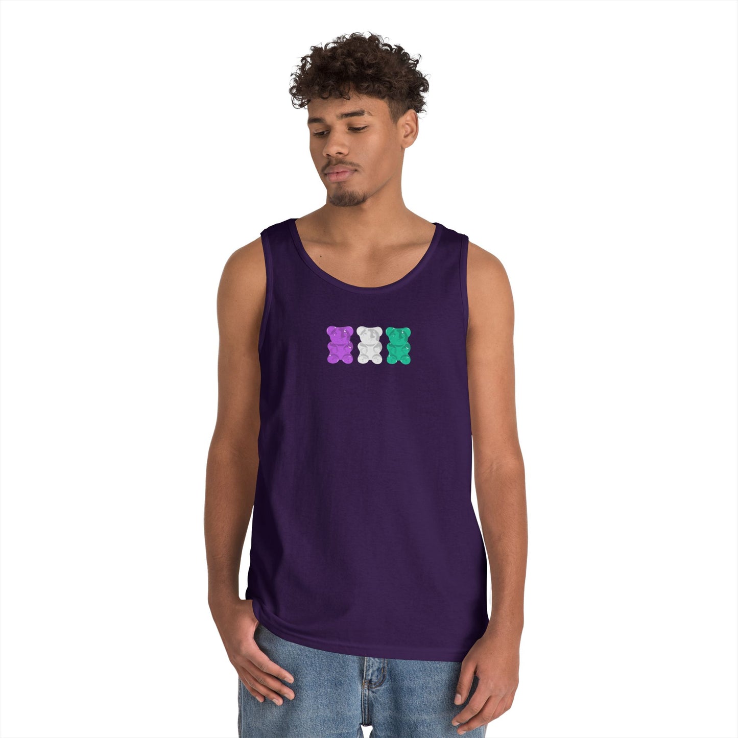 Genderqueer Pride Gummy Bears Unisex Heavy Cotton Tank Top
