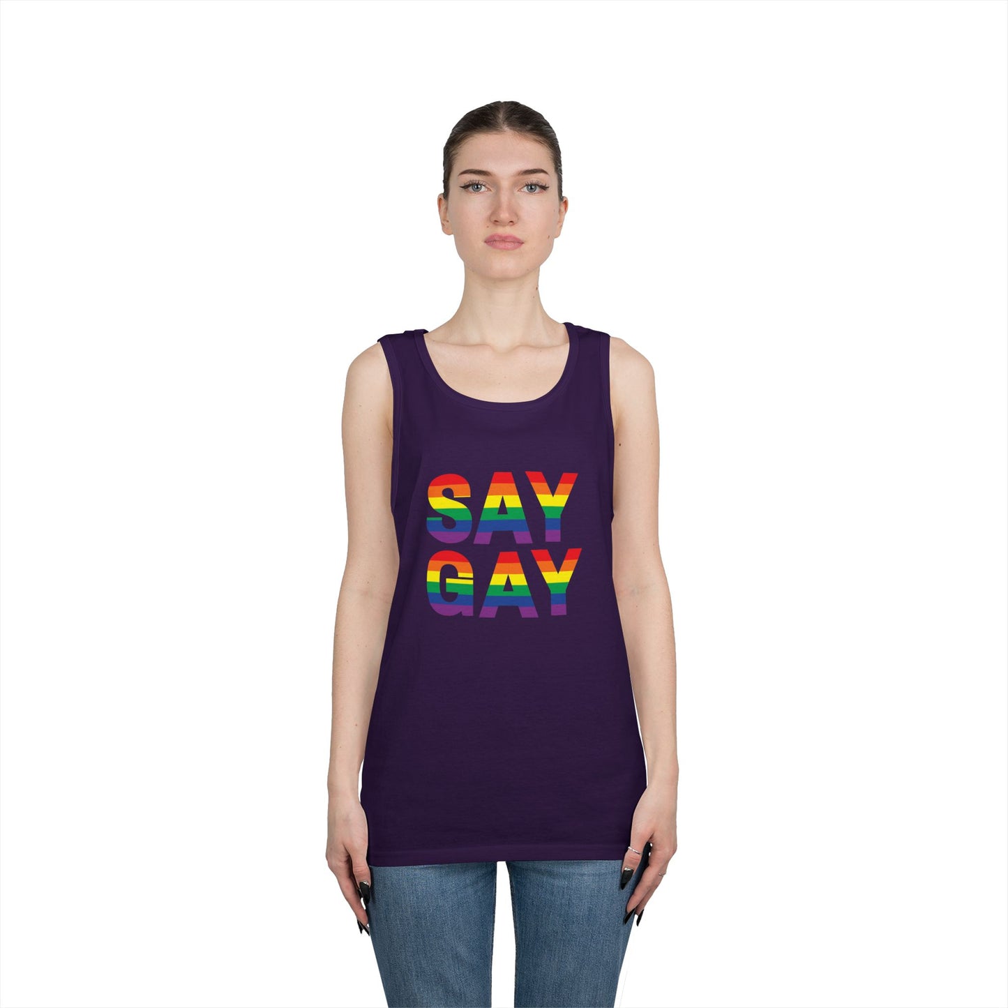 Say Gay Unisex Heavy Cotton Tank Top
