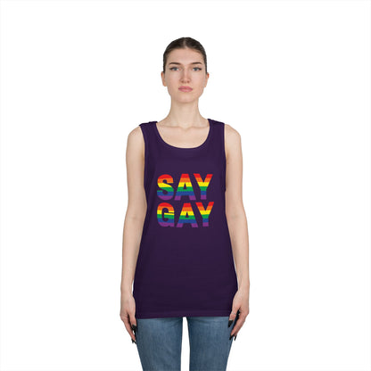 Say Gay Unisex Heavy Cotton Tank Top