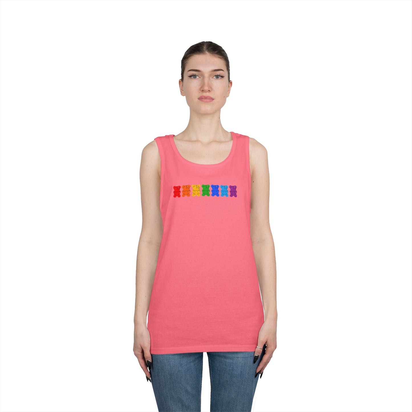 Rainbow Pride Gummy Bears Unisex Heavy Cotton Tank Top