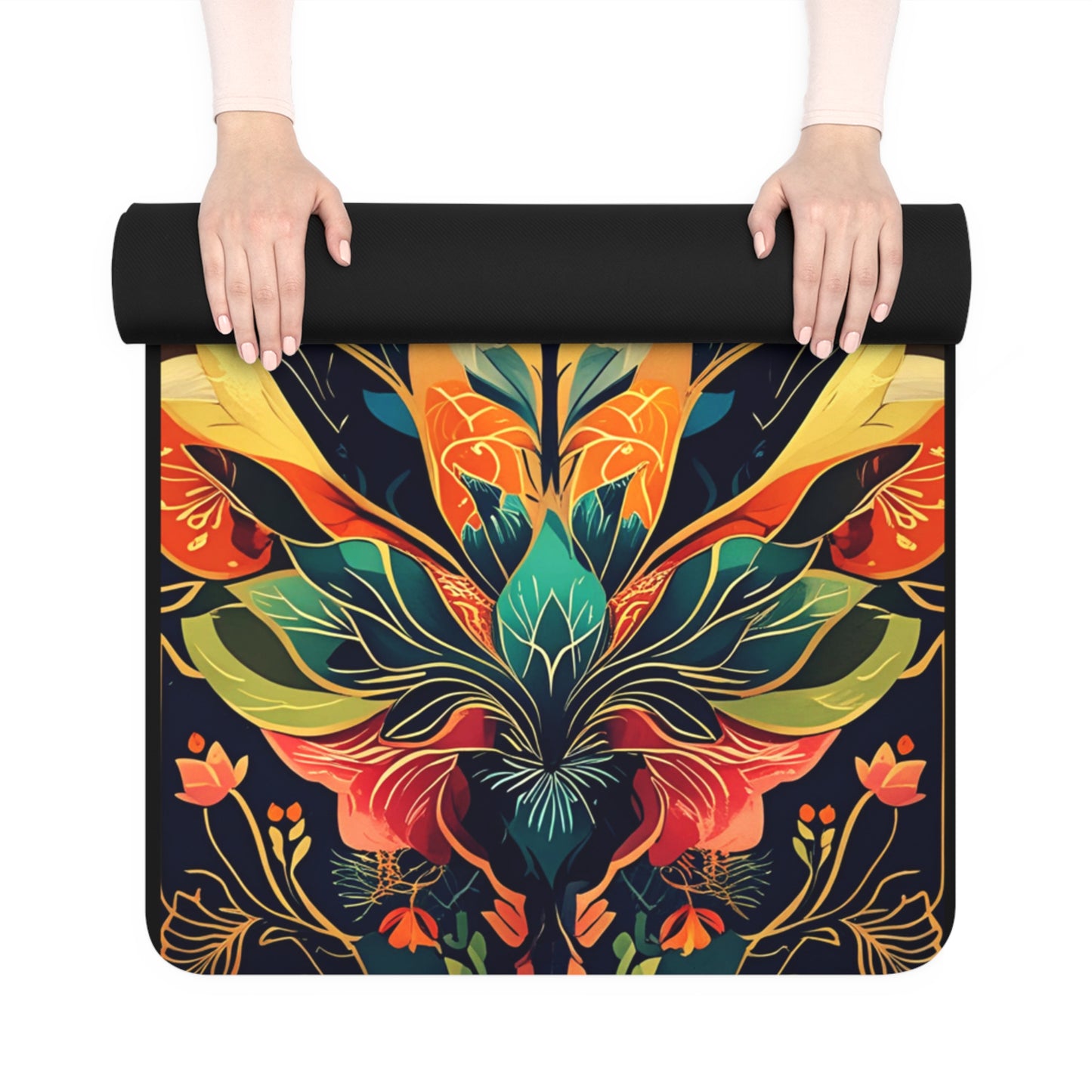 Lotus Blossom Expanding Rubber Yoga Mat