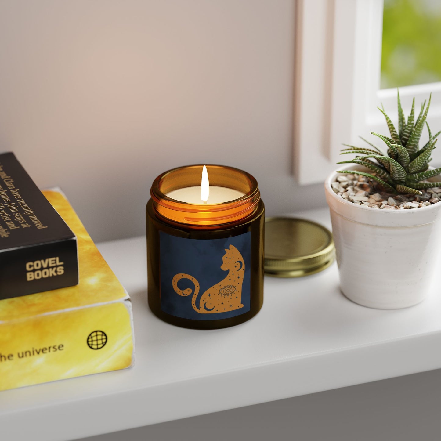Cosmic Comforts Scented Candles, Coconut Apricot Wax (4oz, 9oz)