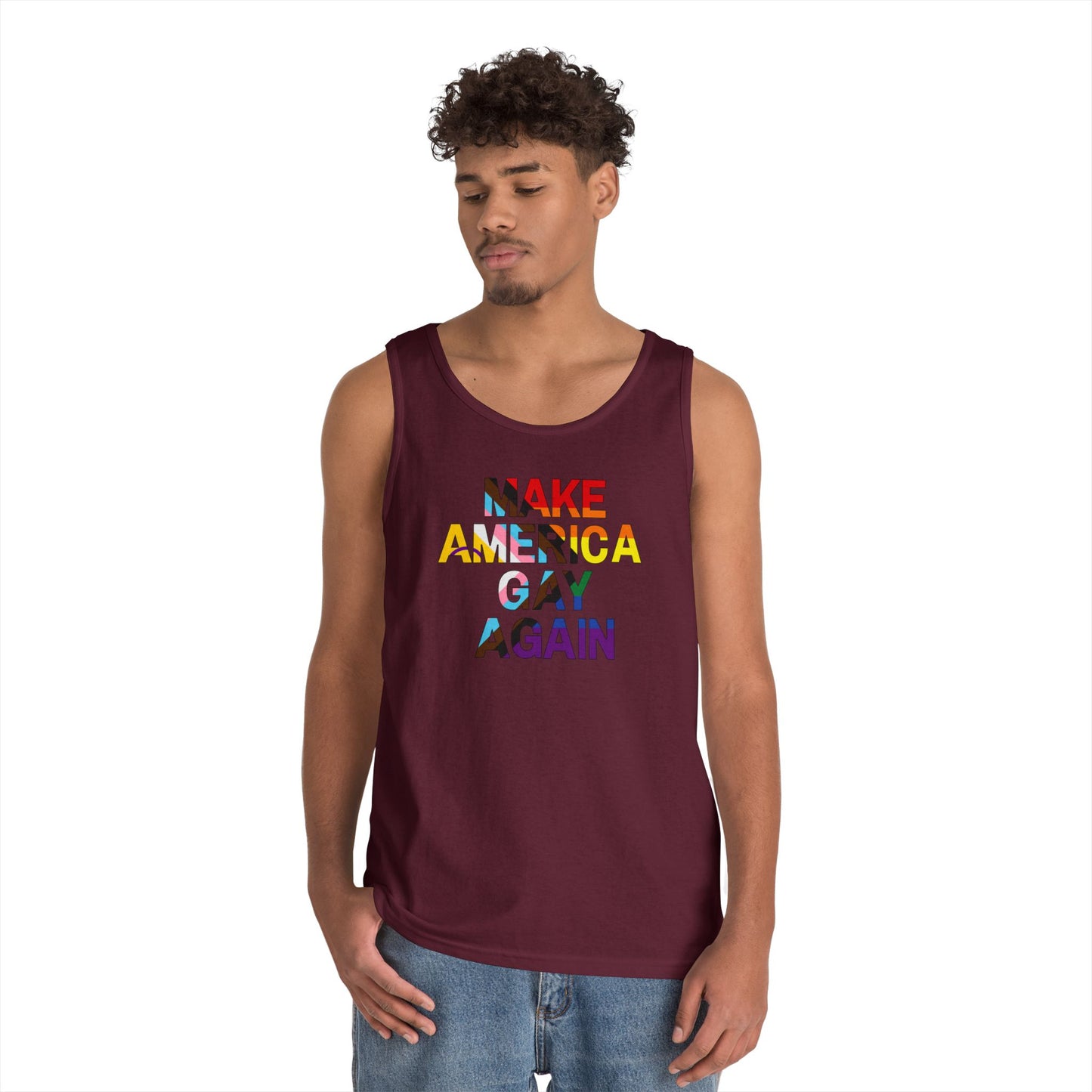 MAGA Make America Gay Again Unisex Heavy Cotton Tank Top