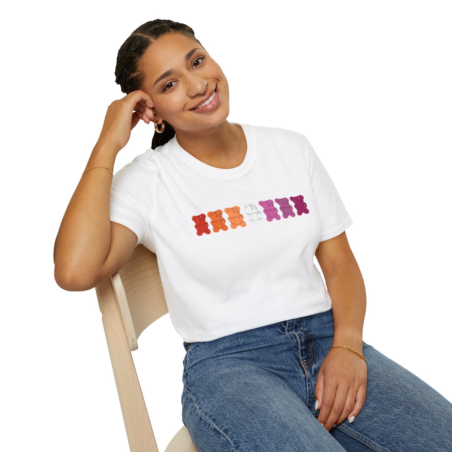 Lesbian Pride Gummy Bears Unisex Softstyle T-Shirt