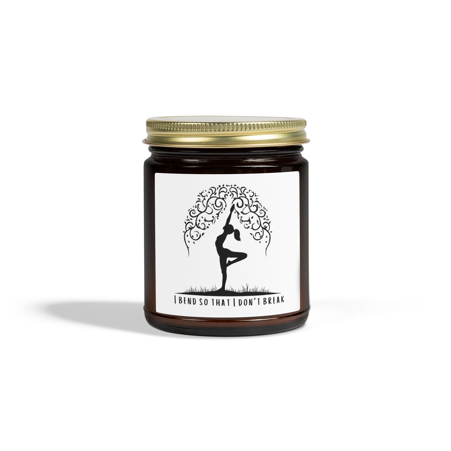 I Bend So That I Don't Break Yoga Scented Candles, Coconut Apricot Wax (4oz, 9oz)