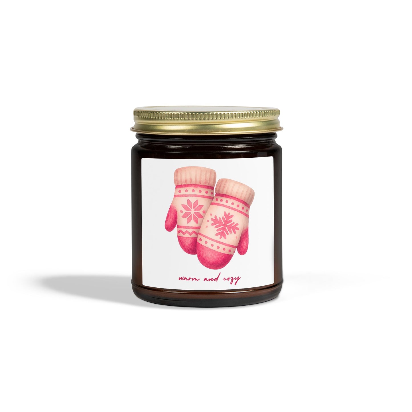 Warm and Cozy Mittens Scented Candles, Coconut Apricot Wax (4oz, 9oz)