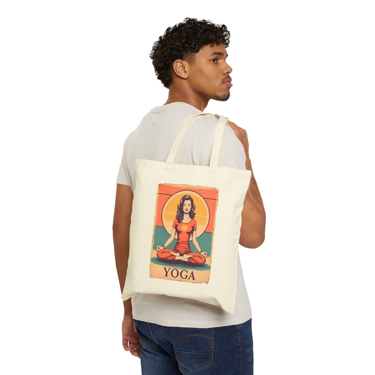Yoga Girl Cotton Canvas Tote Bag