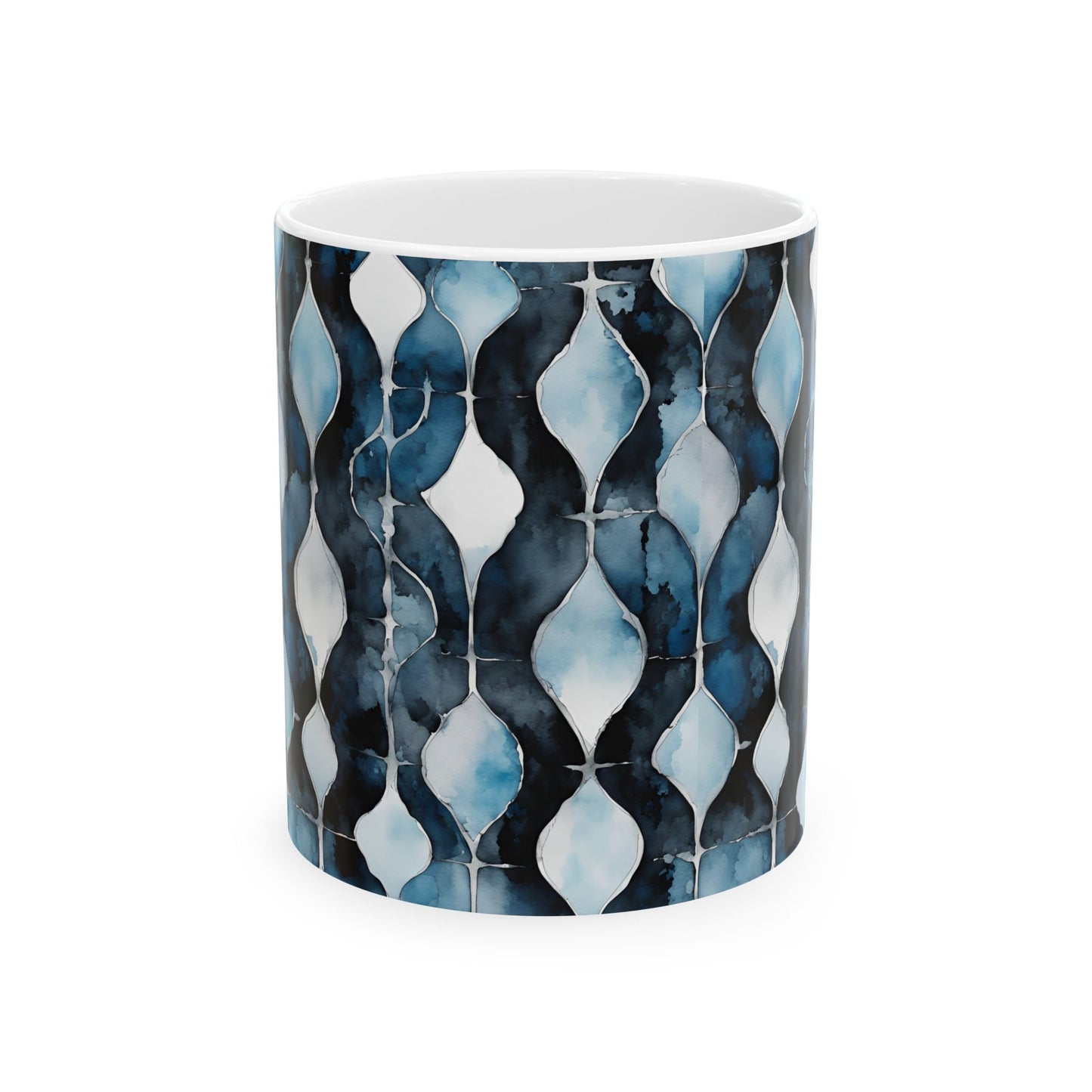 Watercolor Chain Ceramic Mug, (11oz, 15oz)