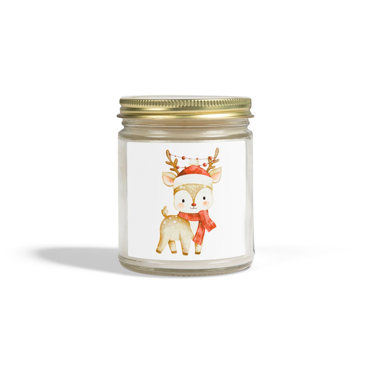 Reindeer Scented Candles, Coconut Apricot Wax (4oz, 9oz)