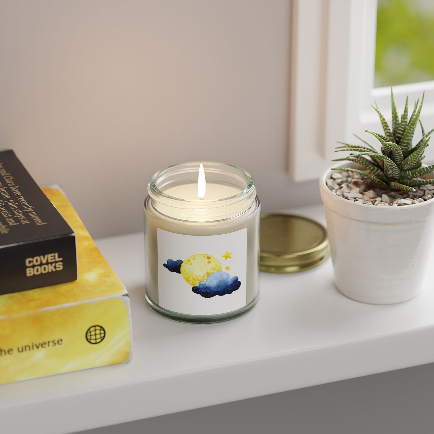 Cosmic Comforts Scented Candles, Coconut Apricot Wax (4oz, 9oz)