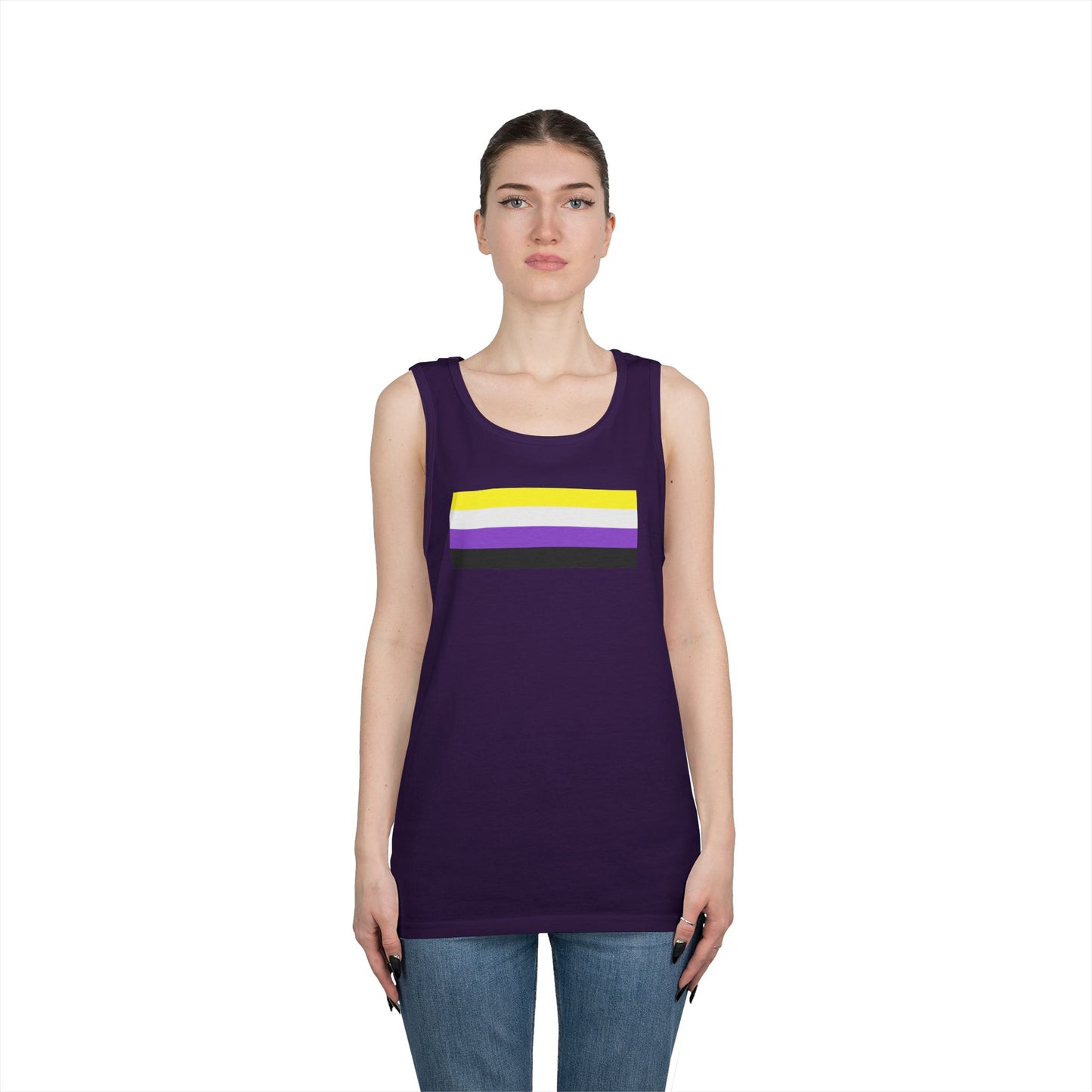 Nonbinary Pride Flag Unisex Heavy Cotton Tank Top