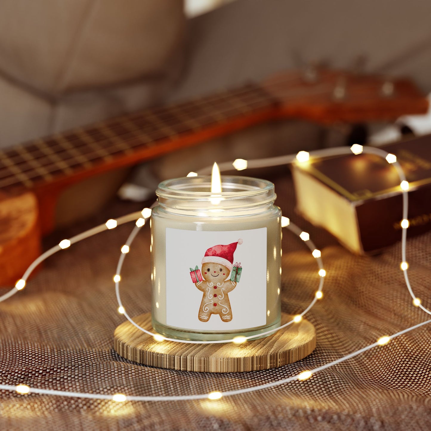 Gingerbread Boy Scented Candles, Coconut Apricot Wax (4oz, 9oz)