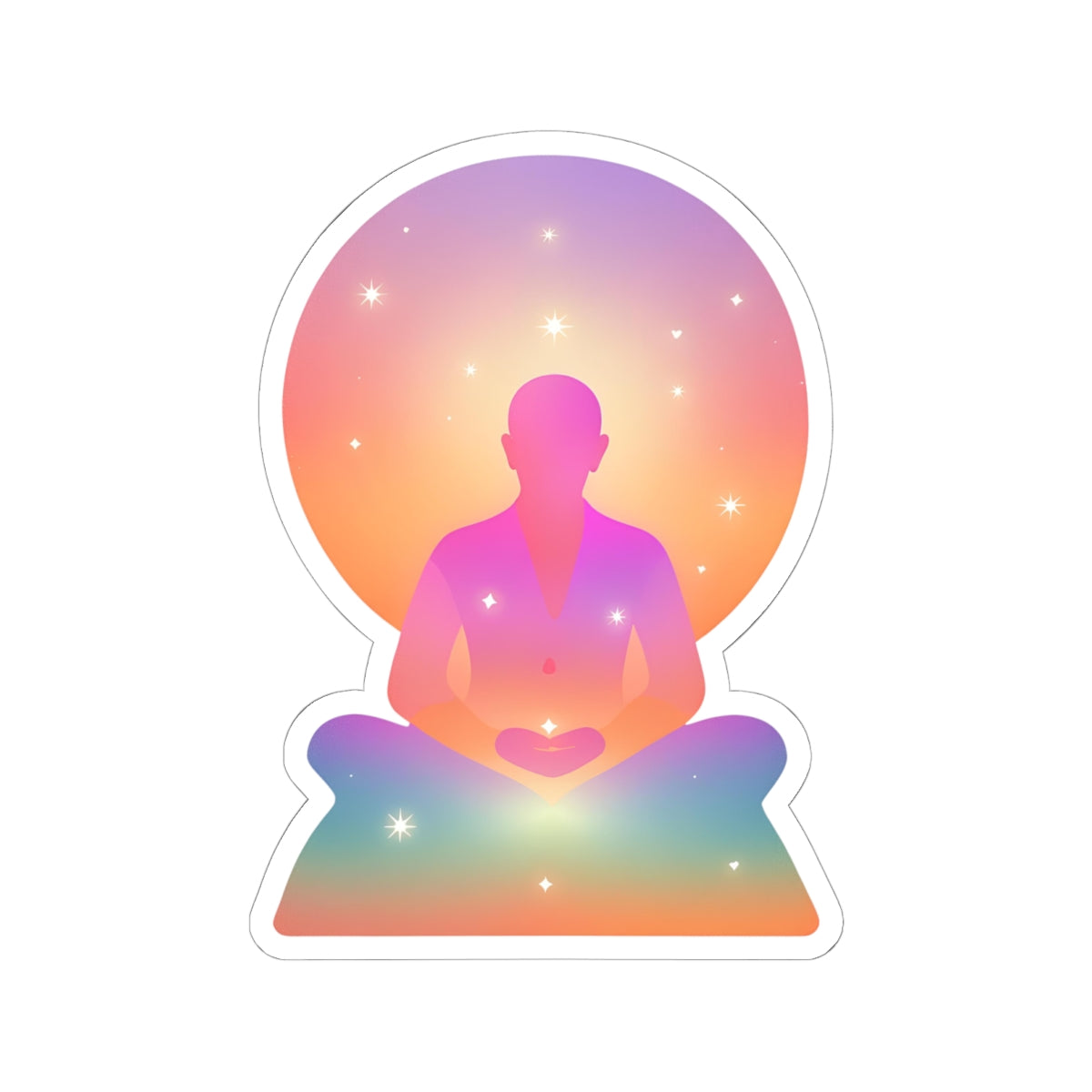Yoga Pastel Meditation Kiss-Cut Stickers