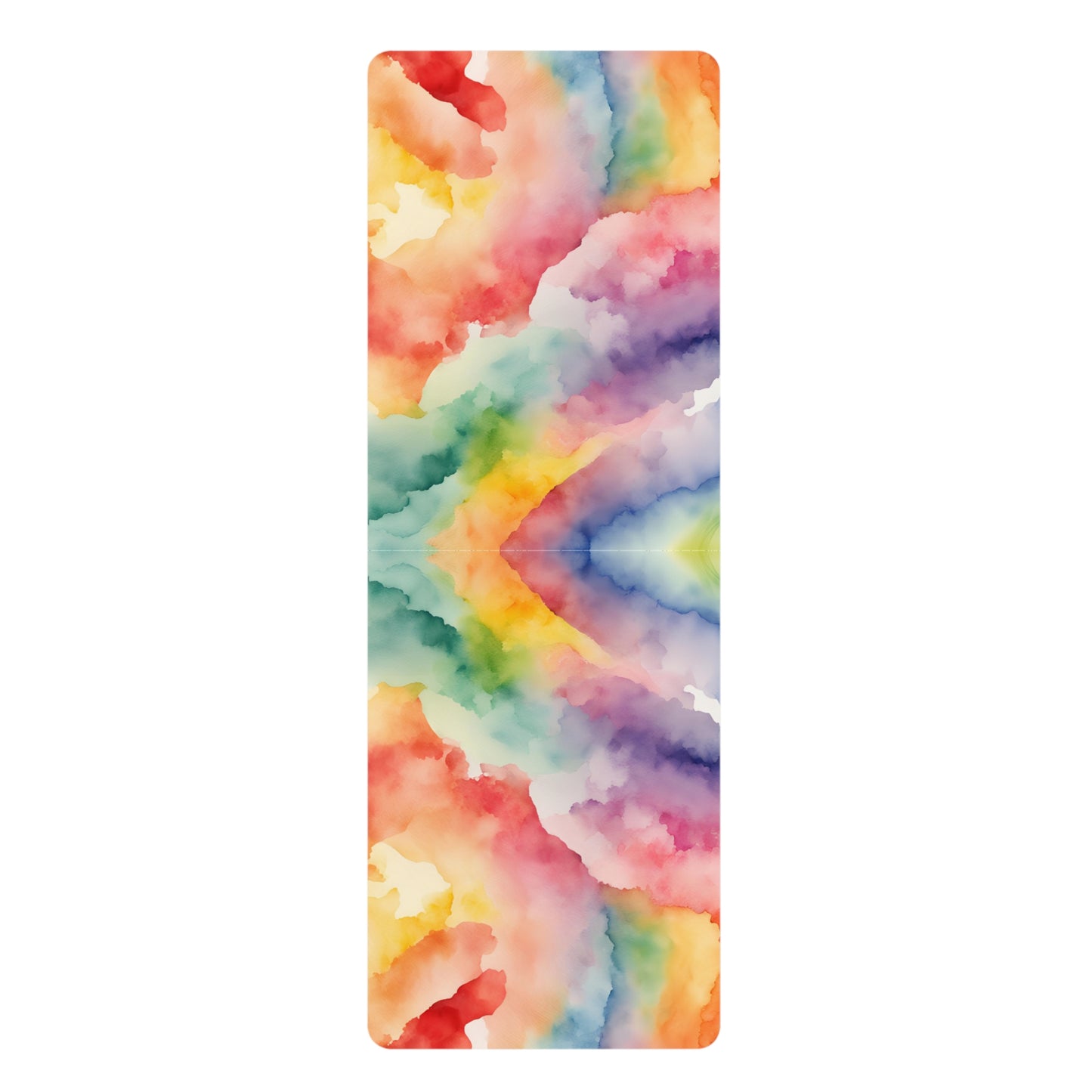 Rainbow Watercolor Rubber Yoga Mat