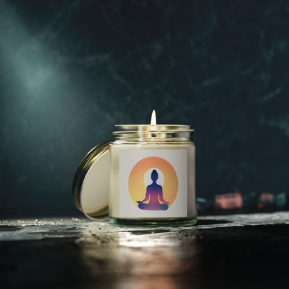 Yoga Sun Meditation Scented Candles, Coconut Apricot Wax (4oz, 9oz)