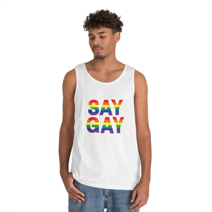 Say Gay Unisex Heavy Cotton Tank Top