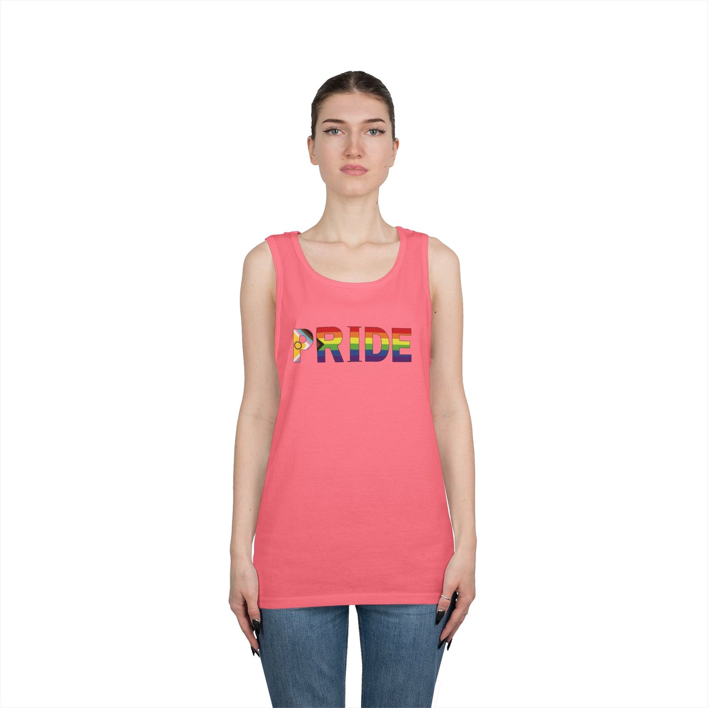 Inclusive Rainbow PRIDE Unisex Heavy Cotton Tank Top