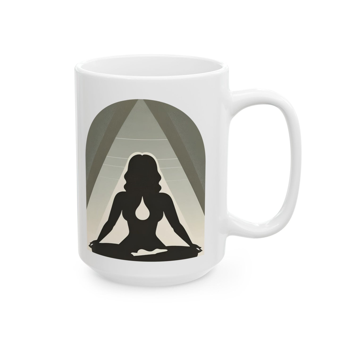 Heart of Yoga Ceramic Mug, (11oz, 15oz)