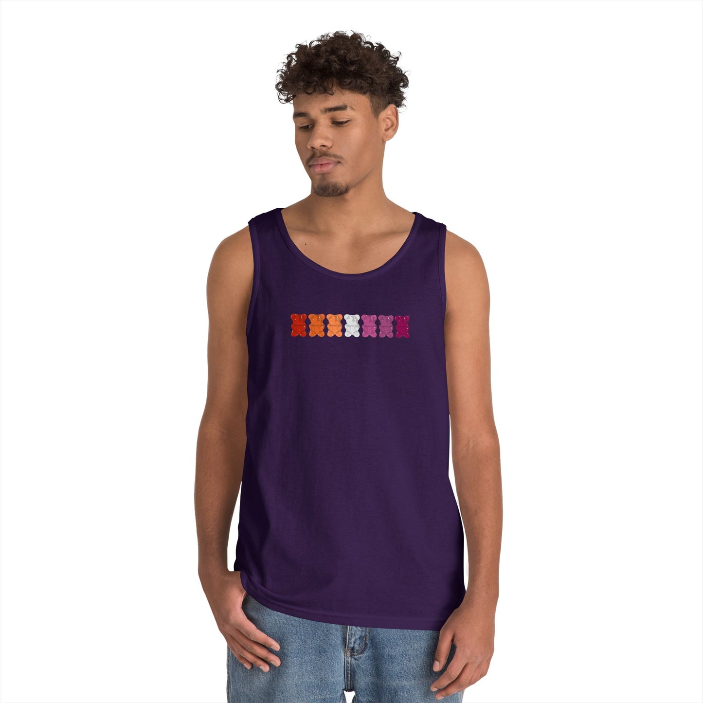Lesbian Pride Gummy Bears Unisex Heavy Cotton Tank Top