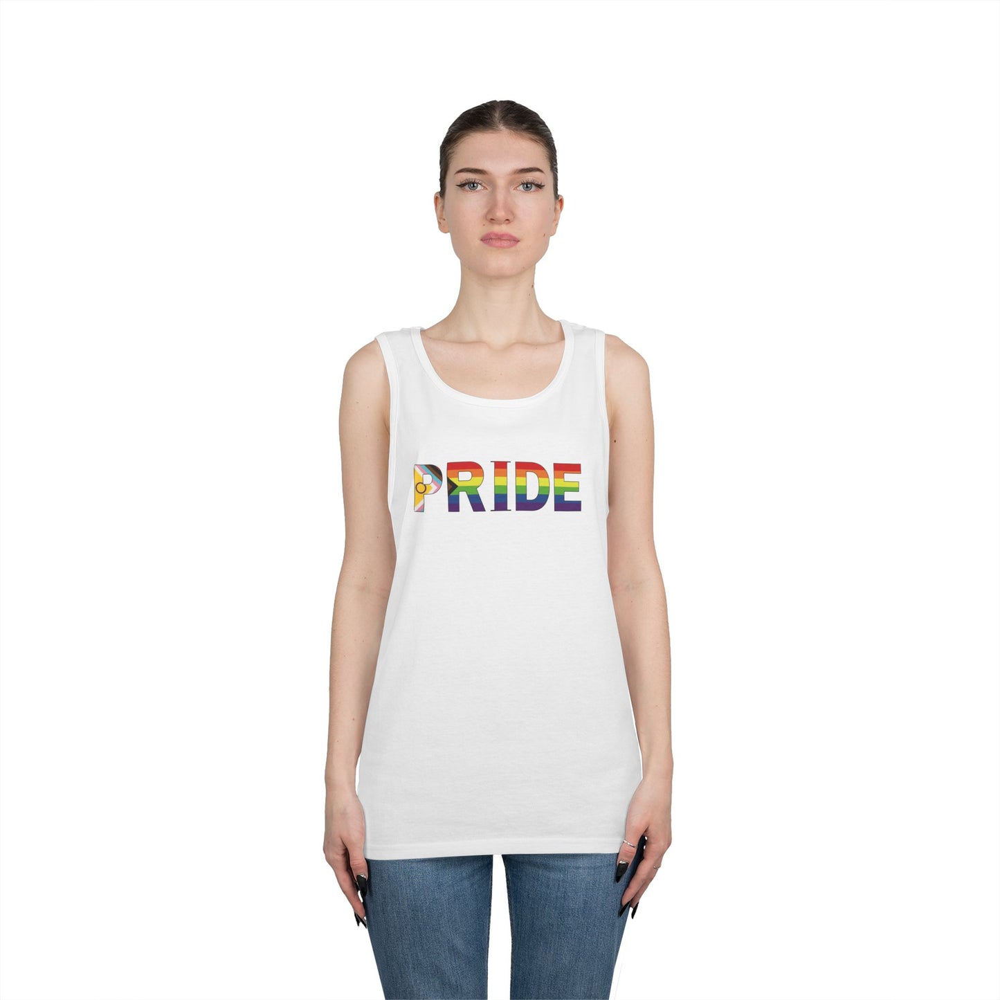 Inclusive Rainbow PRIDE Unisex Heavy Cotton Tank Top