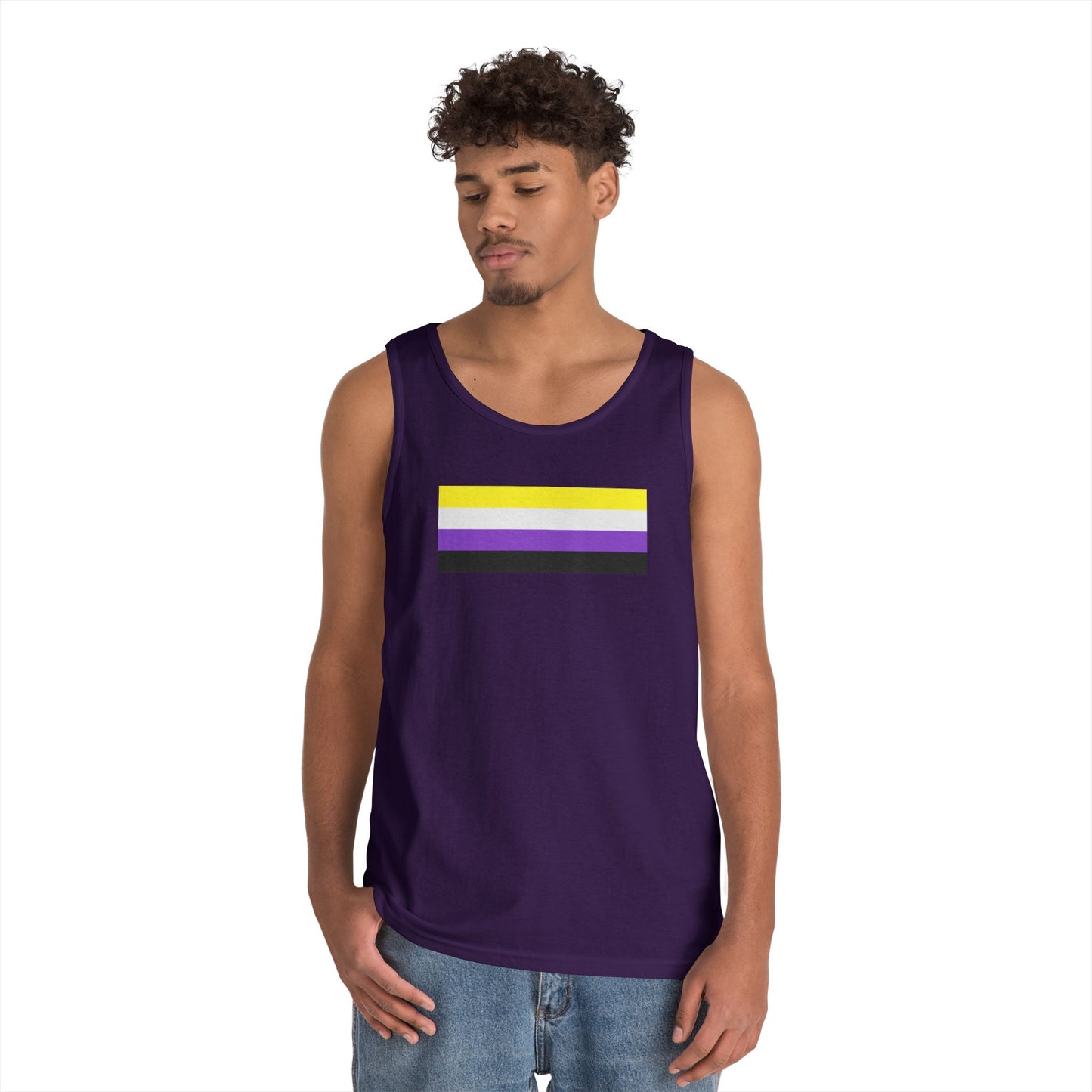Nonbinary Pride Flag Unisex Heavy Cotton Tank Top