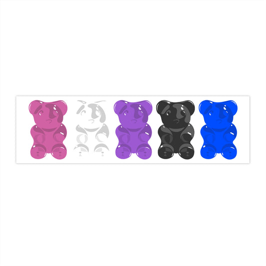 Genderfluid Pride Gummy Bears Bumper Stickers