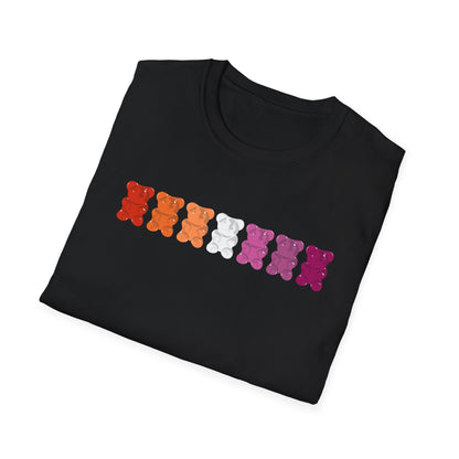 Lesbian Pride Gummy Bears Unisex Softstyle T-Shirt