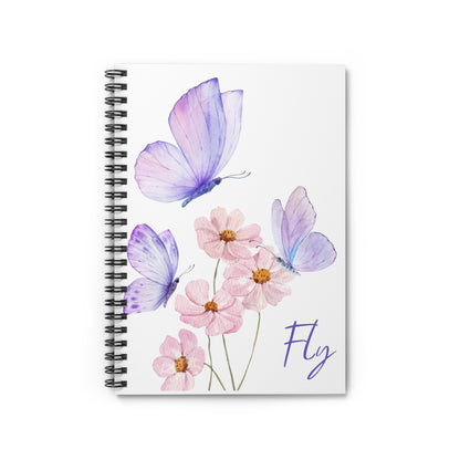 Butterfly Fly Spiral Notebook - Ruled Line