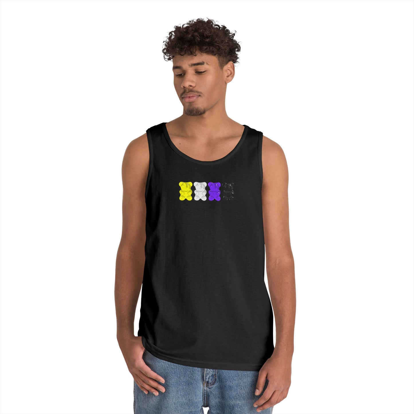 Nonbinary Pride Gummy Bears Unisex Heavy Cotton Tank Top