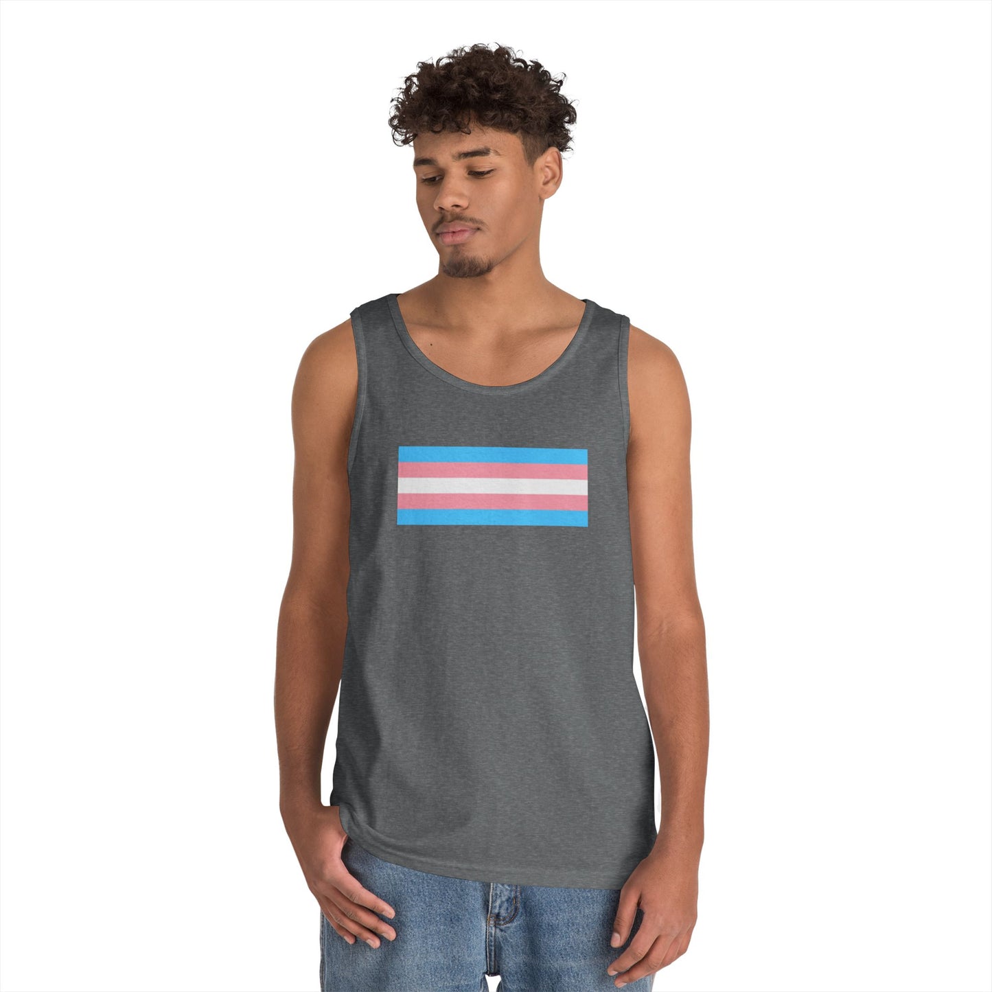 Trans Pride Flag Unisex Heavy Cotton Tank Top