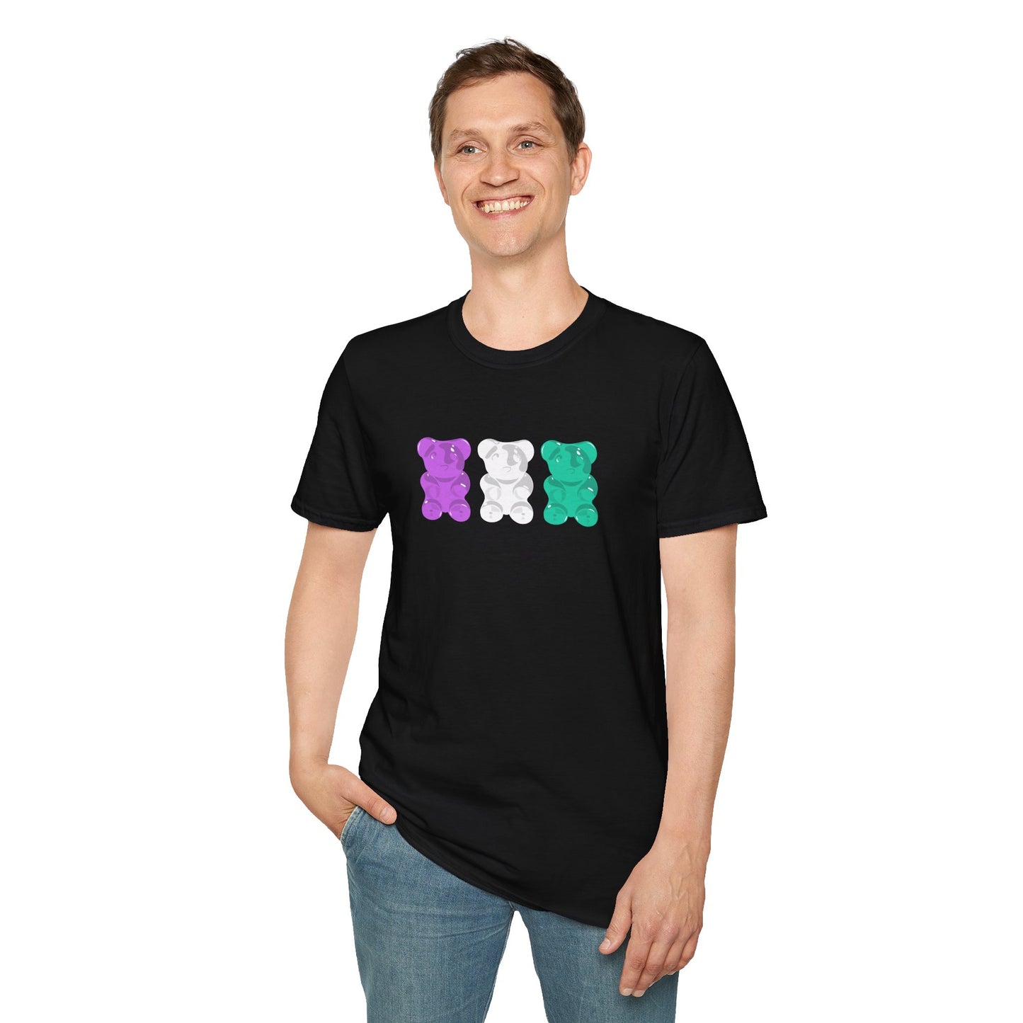 Genderqueer Pride Gummy Bears Unisex Softstyle T-Shirt