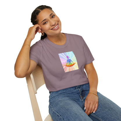 Fractal Rainbow Yoga Unisex Softstyle T-Shirt