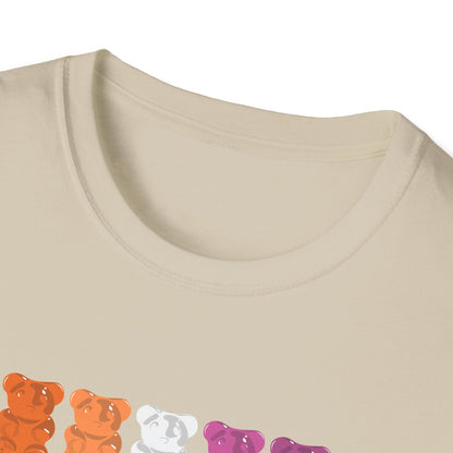 Lesbian Pride Gummy Bears Unisex Softstyle T-Shirt