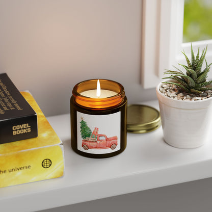 Old Red Truck Scented Candles, Coconut Apricot Wax (4oz, 9oz)