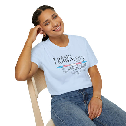 Trans Lives Are More Important Than Cis Feelings Unisex Softstyle T-Shirt