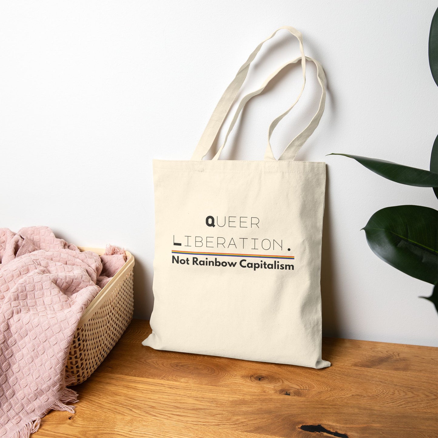 Queer Liberation Not Rainbow Capitalism Pride Canvas Tote