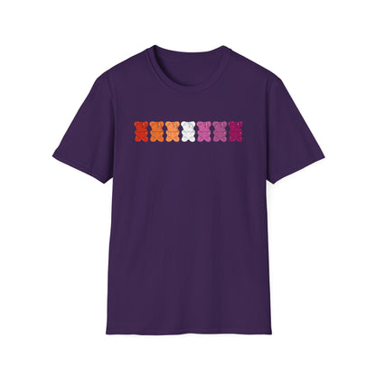 Lesbian Pride Gummy Bears Unisex Softstyle T-Shirt